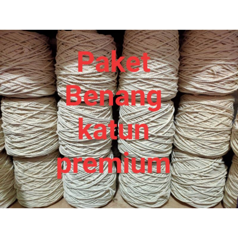 Paket tali katun premium size 4mm (3kg)