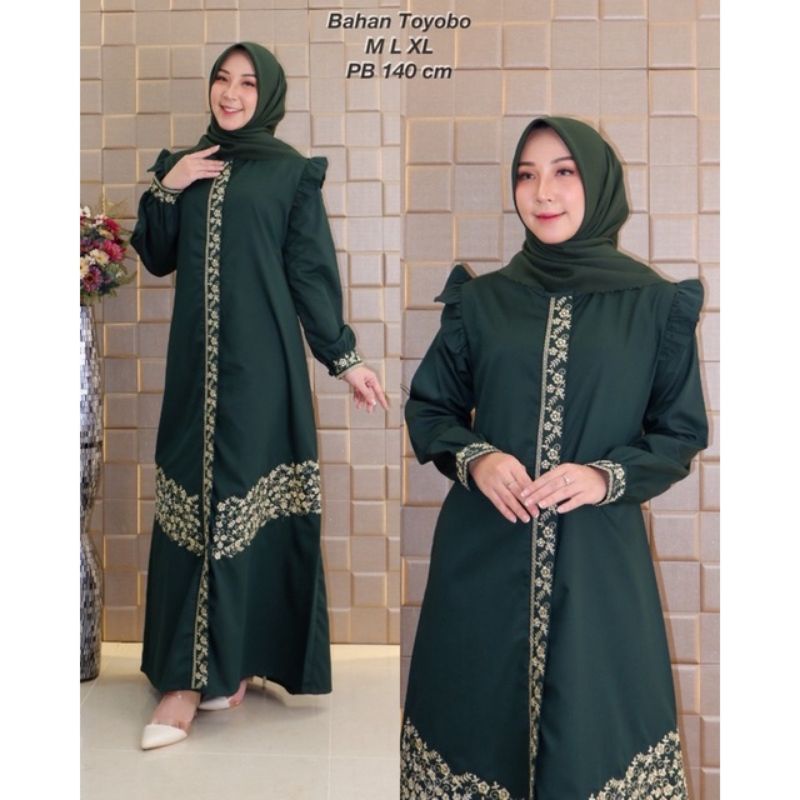 SANI DRESS GAMIS BAHAN TOYOBO MIX BORDIR