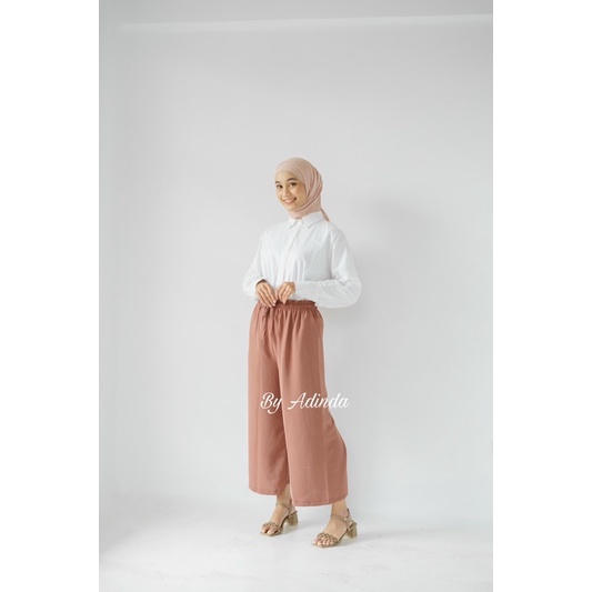 Celana Airflow crinkle kulot Flowy Pants Basic Tali Polos Celana Panjang Ruby Cullote Flowy