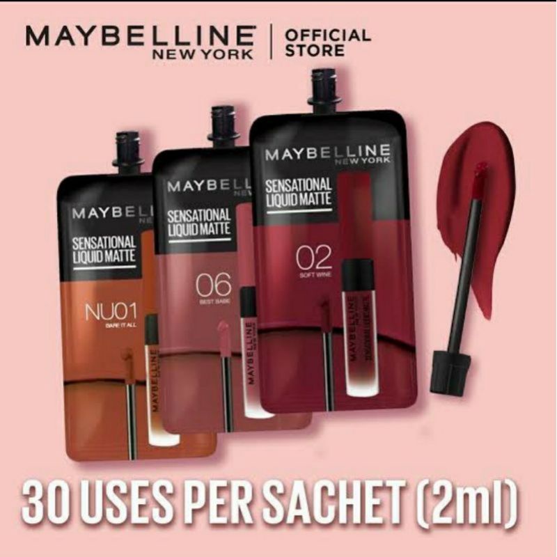 Maybelline Sensasional Liquid Matte Lipstik sachet