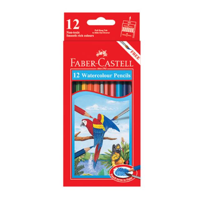

FABER-CASTELL PENCIL WARNA 114462 WATERCOLOUR PENCILS 12 L