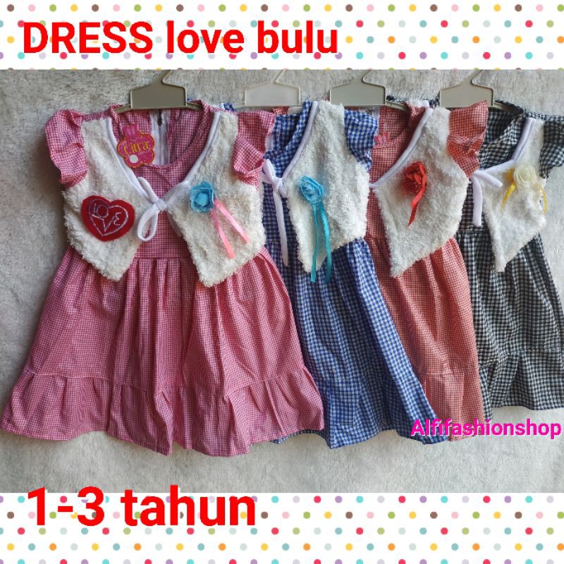 DRESS LOVE BULU ANAK PEREMPUAN