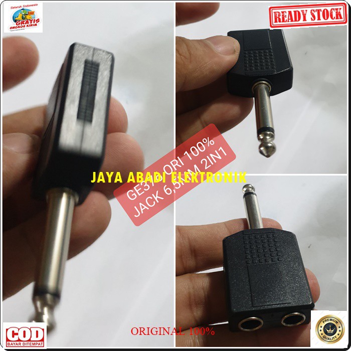 G376 JACK 6.5 MM 6.5 CANON MIXER AUDIO SPLITER KONKTOR AUX MIK CONEKTOR ACC HANDPHONE JEK LAPTOP KOMPUTER SMULE MULTI ORIGINAL CEWE COWOADAPTOR SAMBUNGAN SOUND EXTENSIOAN PENYAMBUNG SUARA HEADSET CONVERTER MLE CANON DVD AMPLI STEREO MALE FEMALE