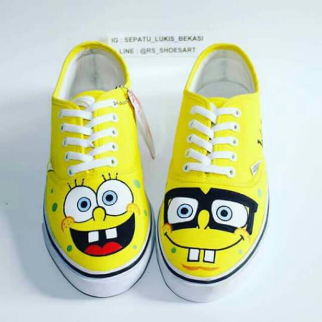 custom painted spongebob vans
