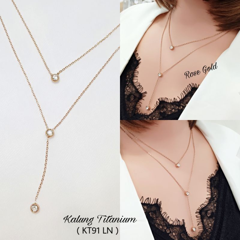 KALUNG TITANIUM 3 LAYER - KALUNG 3 LAYER BULAT PERMATA ZIRKON PREMIUM - KALUNG TITANIUM ANTI KARAT D