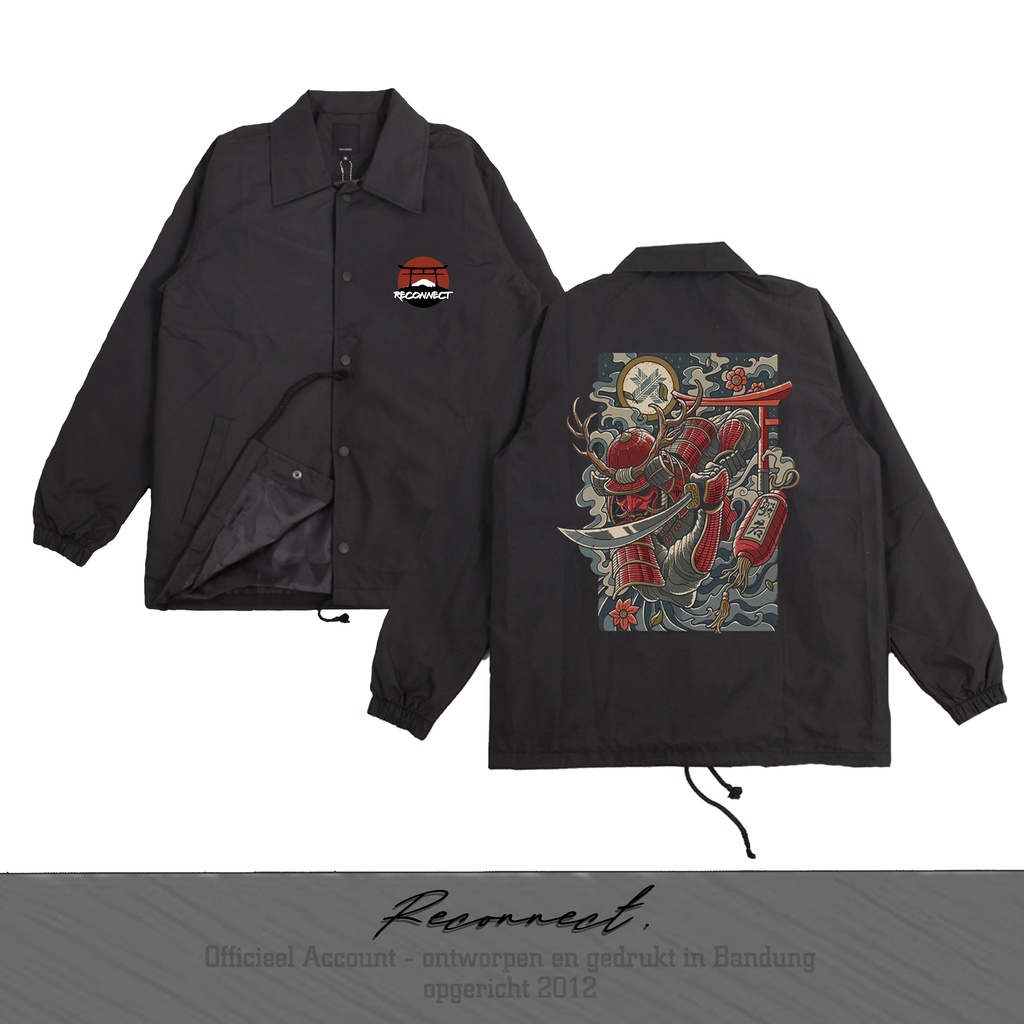 Reconnect Coach Jacket Japan Samurai Skull Warior - Unisex