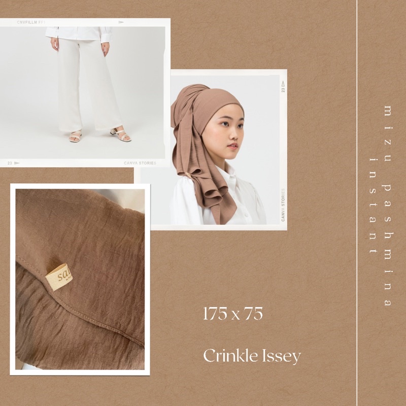 Mizu 水 Crinkle Pashmina Instant | Hijab Instant-Chairo