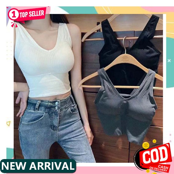 Basic Tangtop Corp Jumbo Tengtop Korea Rajut Tantop Wanita Tanktop Polos Import Comisole Kamisol Kor