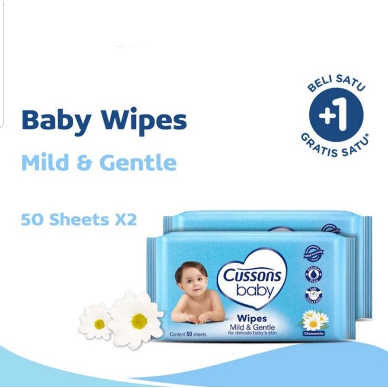 Buy 1 Get 1 Cussons Baby Wipes 45s +45s Cussons Wipes Tissue Basah Bayi Cusson