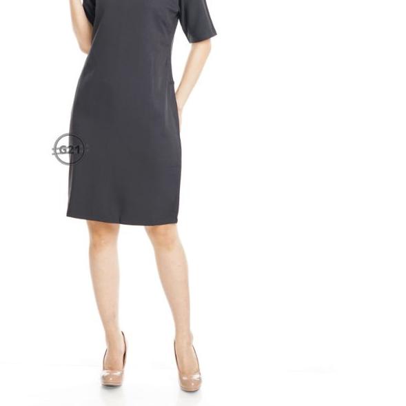 ☞ Dress Hitam Polos Formal Kerja Kantor Wanita Murah High Premium Quality K03 Midi Dress Kerja Wanit
