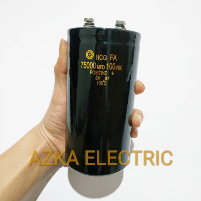 Elco Capacitor Kapasitor 75000uF 100V HCG