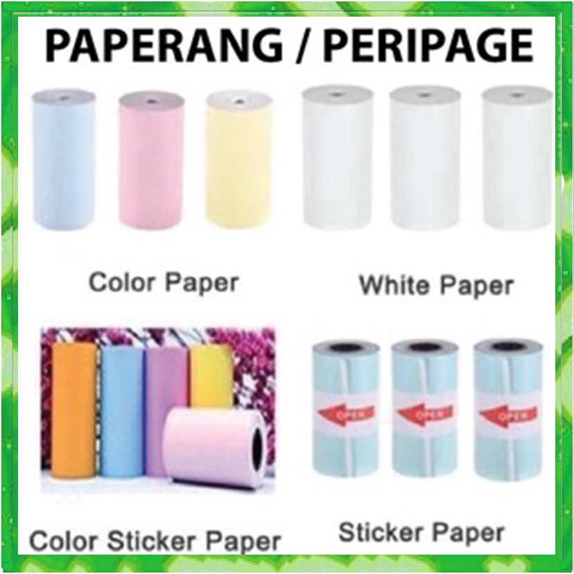 

STICKER KERTAS THERMAL BISA LEM LANGSUNG Sticker Paper Roll 57*30mm(2.17*1.18in) PAPERANG PERIPAGE