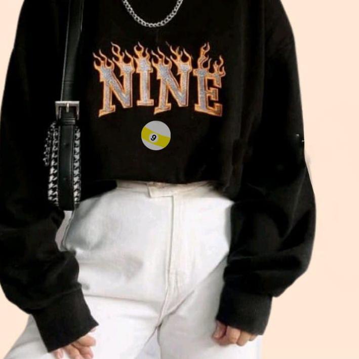 Baru - ilook  Sweater Nine Fire 9  | Sweater Oblong | Sweater Kekinian |Sweater Murah