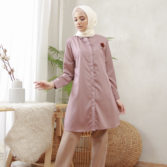 Kemeja Tunik Toyobo Fenomenal Rosy Taupe