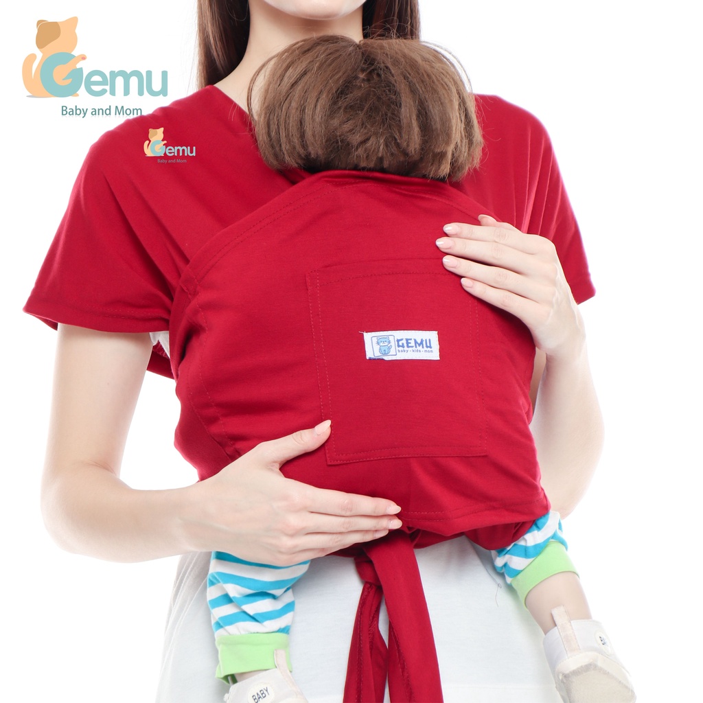 Baby Wrap Gendongan Bayi Depan Samping M Shape 3in1 Geos Kaos Instan with Sash Belt Premium GEMU