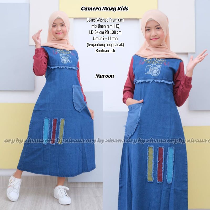 Gamis jeans anak tanggung ±10th //JF853