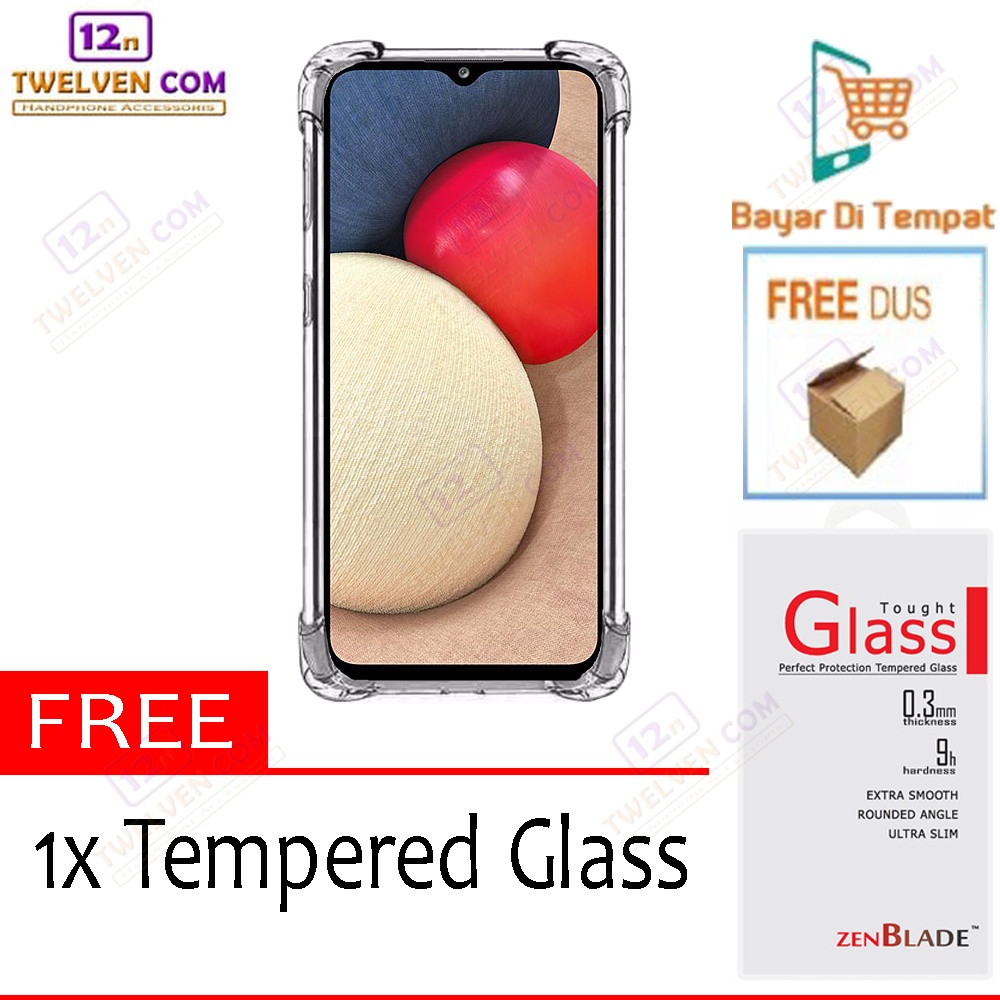 [FLASH SALE] Case Anti Crack Anti Shock Softcase Samsung A02s - Free Tempered Glass