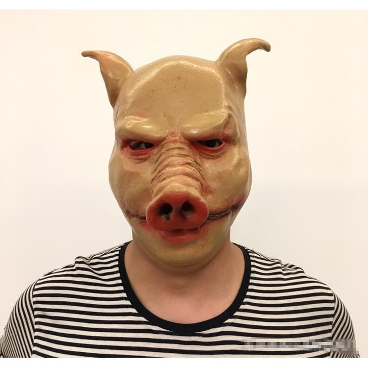 Topeng seram babi penjahat kriminal pig latex