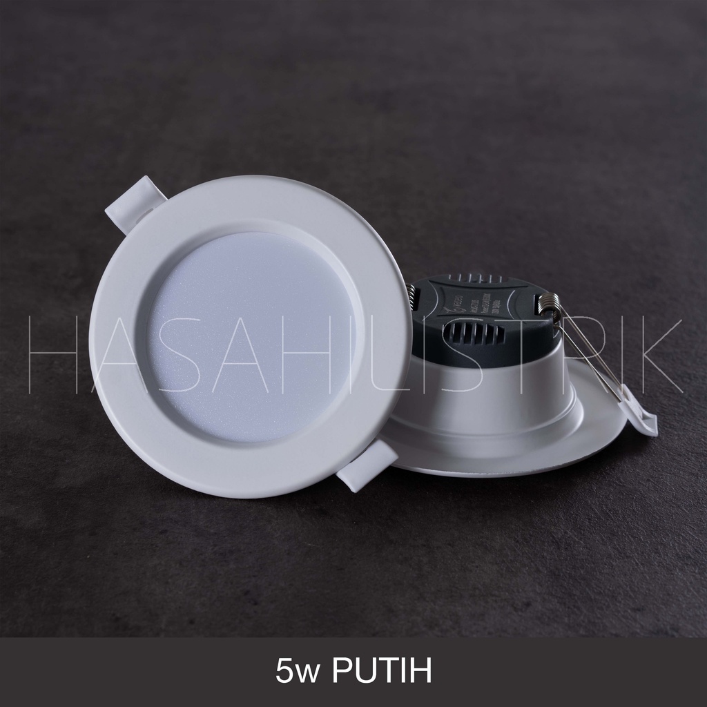 LAMPU DOWNLIGHT LED PLAFON 5 WATT ASLI FULL TERANG 5W NYALA ADA putih / warm white