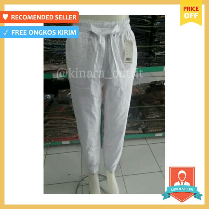 Celana Jogger Putih Size Jumbo Bawahan Wanita White Pants