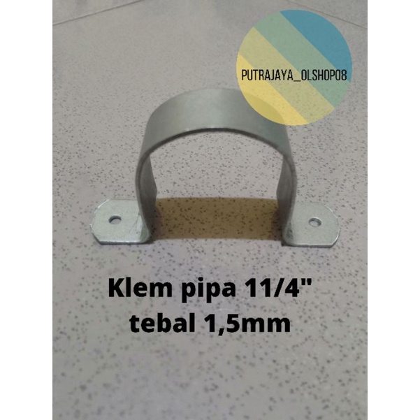 klem pipa plat besi tebal 11/4" klem paralon plat besi tebal 11/4"