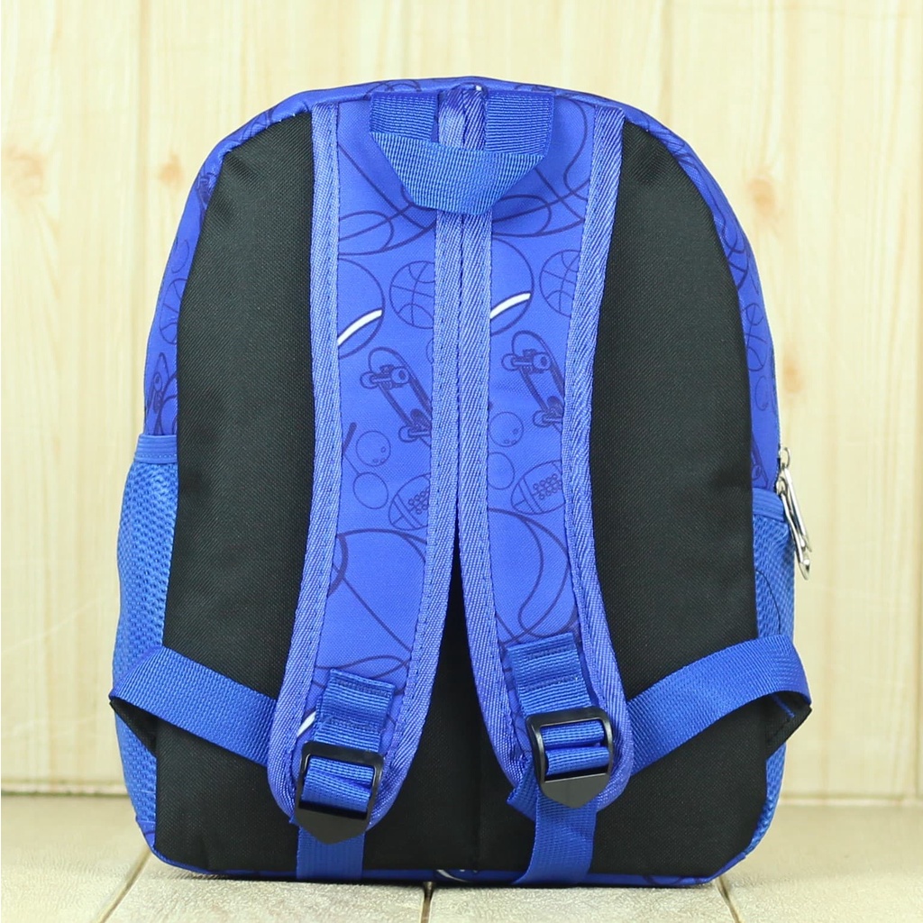 Tas Ransel Backpack Anak Perempuan Laki laki Import  Basket Biru Sekolah TK SD PAUD Kecil Mini Impor Karakter Kartun Embos