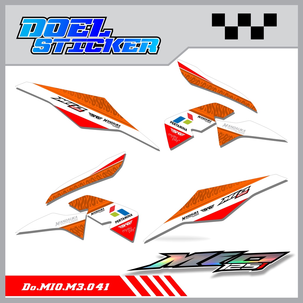 Sticker Striping Mio M3 , Mio Z , Mio 125 List Variasi Hologram pelangi,Crome Doel 041