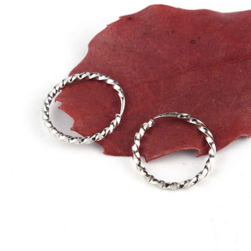 925 Sterling Silver Hoop Earrings Aksesoris Perhiasan Fashion Wanita Korea Italia