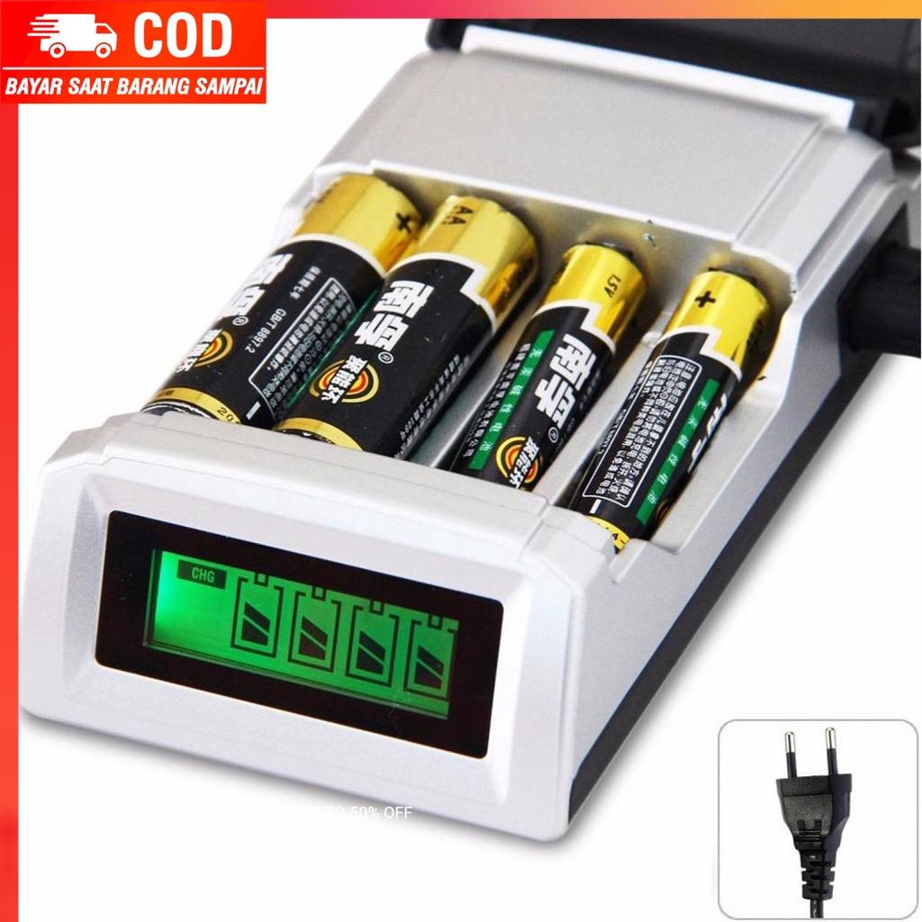 (100% BARANG ORI) Taffware Charger Baterai Smart Intelligent LCD 4 Slot - C905W