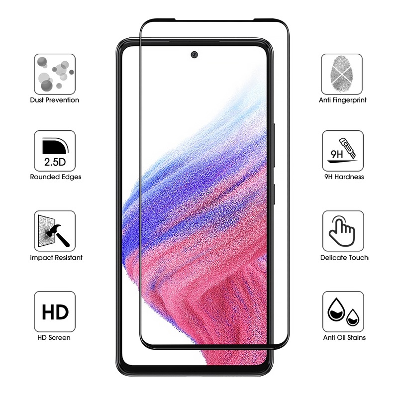 Pelindung Layar Tempered Glass 9H 3D Curved Anti Gores Ultra Tipis Untuk Samsung A53 / A73