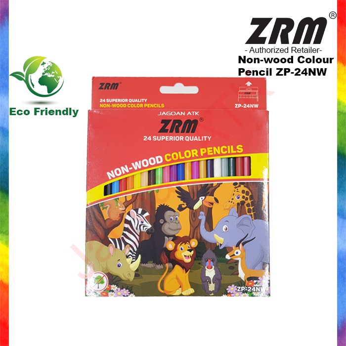 

24 Non Wood Colour Pencils / 24 Pensil Warna tanpa kayu ZRM ZP-24NW