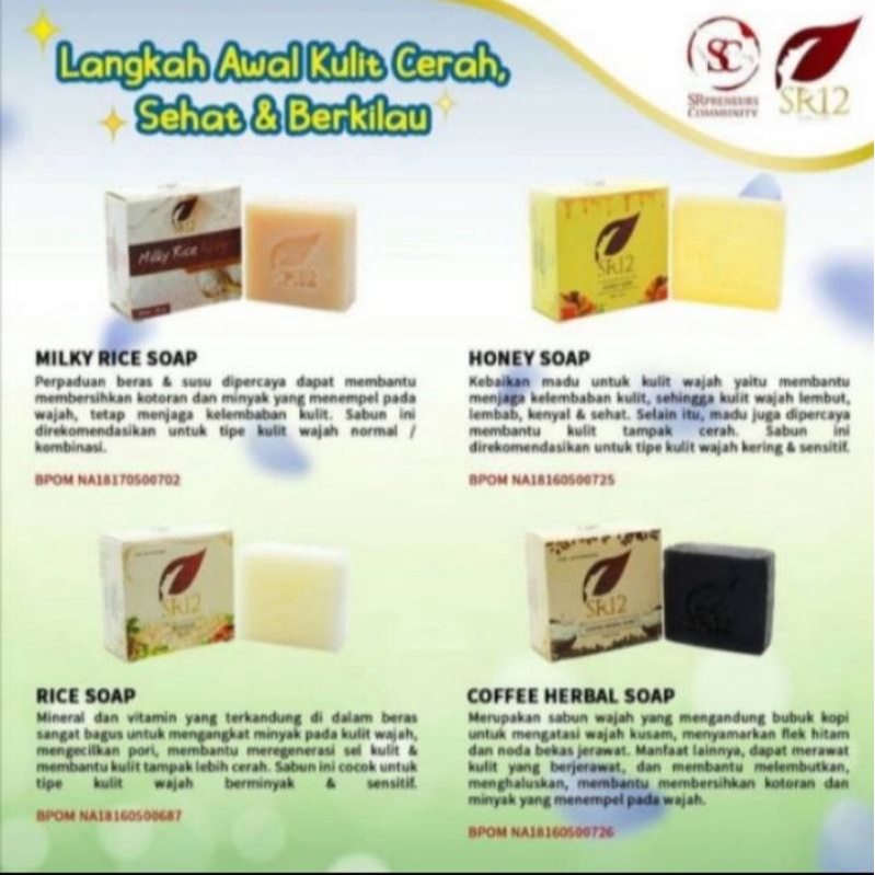 MILKY RICE SOAP SR12 SABUN SUSU BERAS SABUN UNTUK KULIT NORMAL