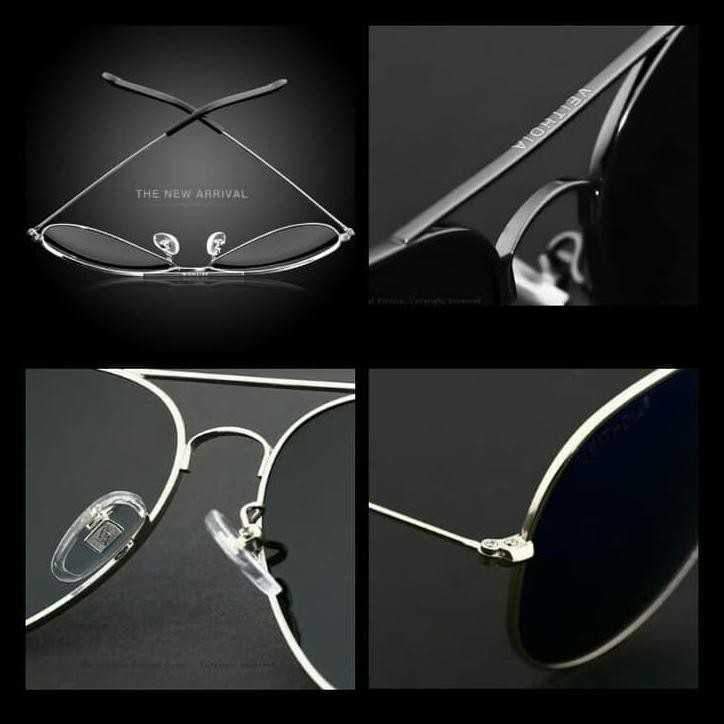 Terbatas - Original Kacamata Polarized Anti Uv Pilot Classic Sunglasses Sr-333 - Hitam