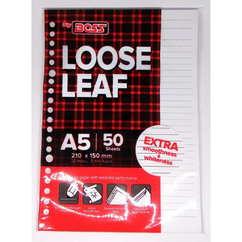 

Kertas Loose Leaf Big Boss Garis A5 50 Lembar