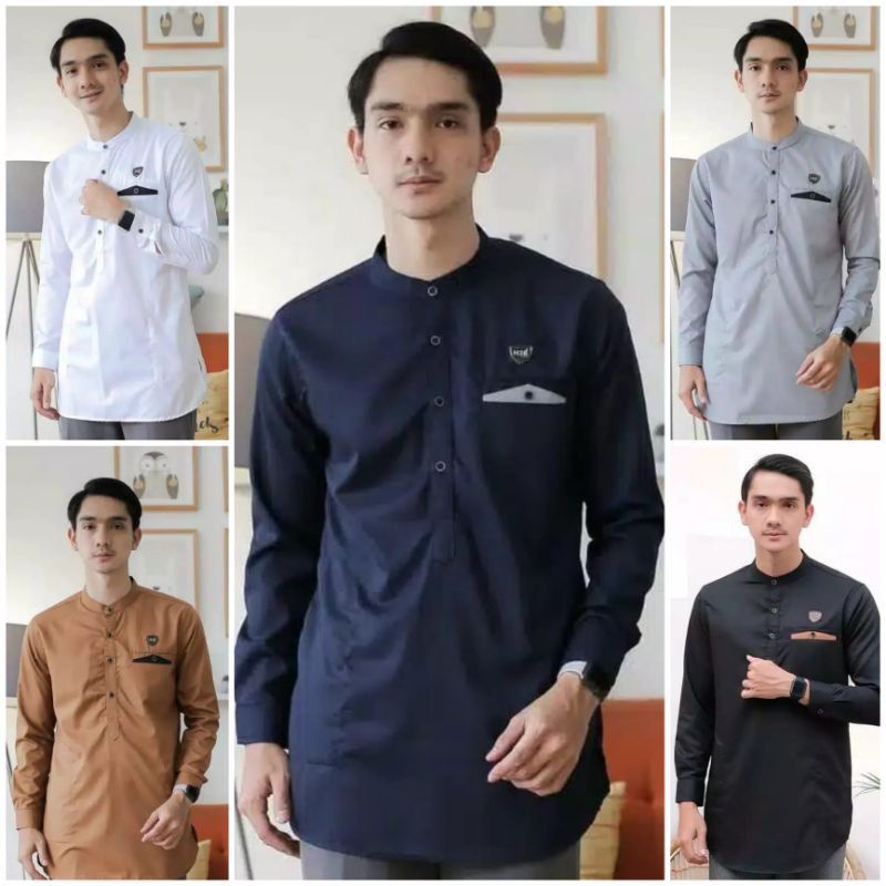 Baju Koko Kurta Dewasa Lengan Panjang Material Catton Adem Serap Keringat