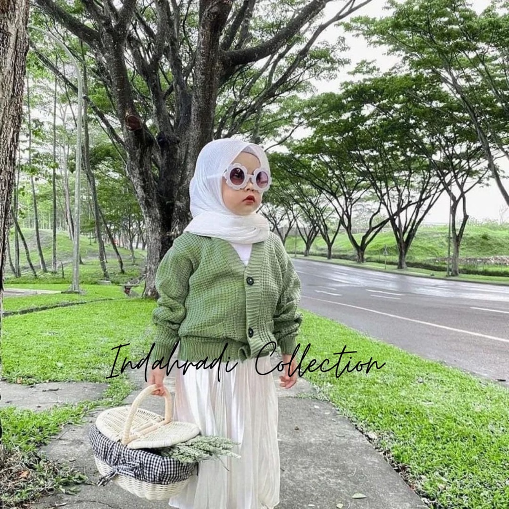 NAURA KNIT CARDIGAN RAJUT SWEATER ANAK USIA 2-6 TAHUN ALL SIZE TEBAL