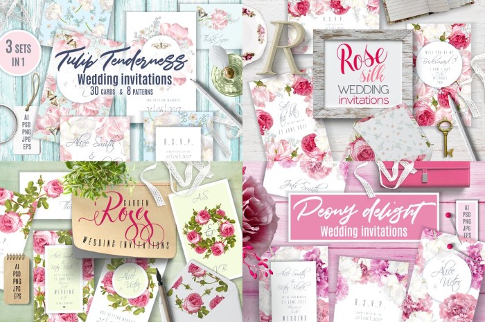 Wedding Invitations Bundle - Photoshop &amp; Illustrator