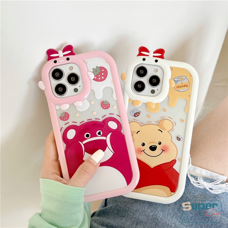 Soft Case TPU Motif Kartun Winnie the Pooh 3D Untuk IPhone 11 13 12 14 Pro MAX 6 6S 7 8 14 Plus XR X XS MAX SE 2020