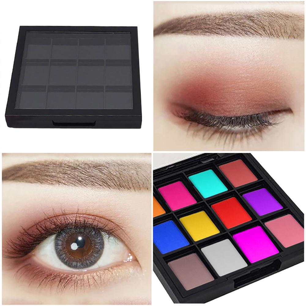 Agustinina Piring Eyeshadow Kosong Hitam High Quality Kotak Isi Ulang Tutup Transparan Wadah Kosmetik Makeup Case Kotak Penyimpanan Makeup Mata