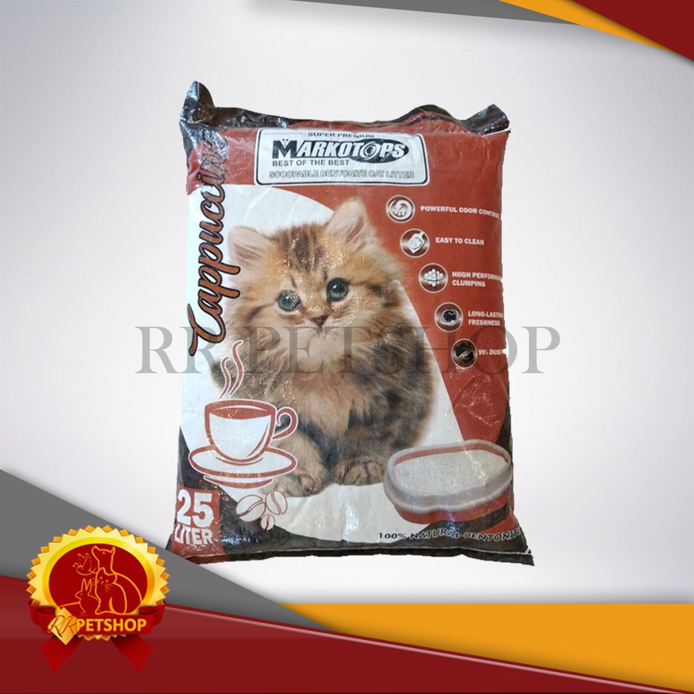 [GOSEND] Pasir Kucing Gumpal Markotops 25 Litter / Liter Clumping 25L