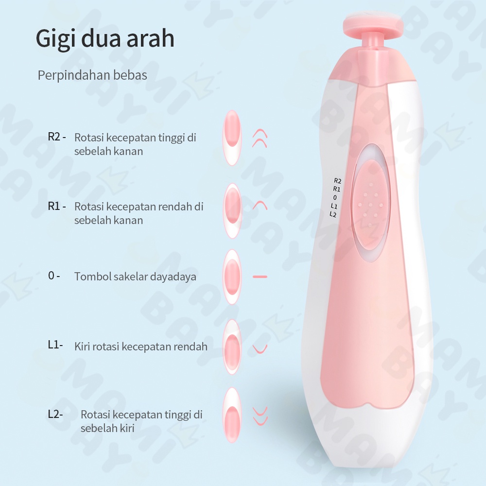 Mamibayi Gunting kuku bayi elektrik/baby nail trimmer/Manicure set bayi