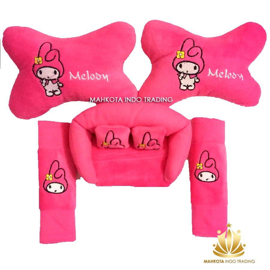 Bantal Jok Mobil Melody 3in1 / Bantal Leher Mobil Melody / Tempat Tisue Melody