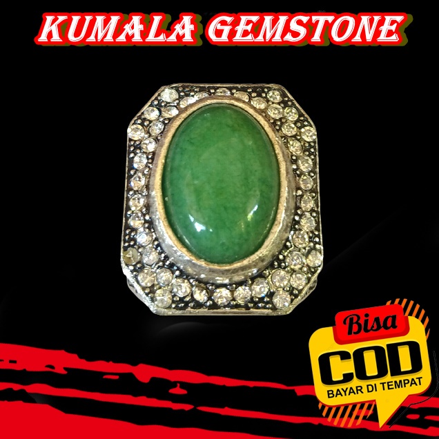 Cincin Batu Akik Natural Giok Sojol Aventurine Pria