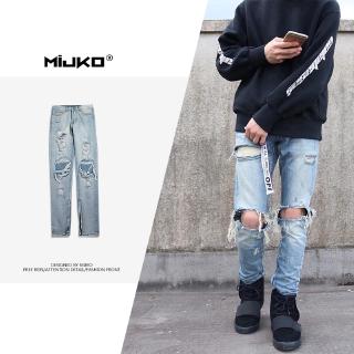 Mijko Celana  Jeans  Panjang Pria  dengan Model  Resleting dan 