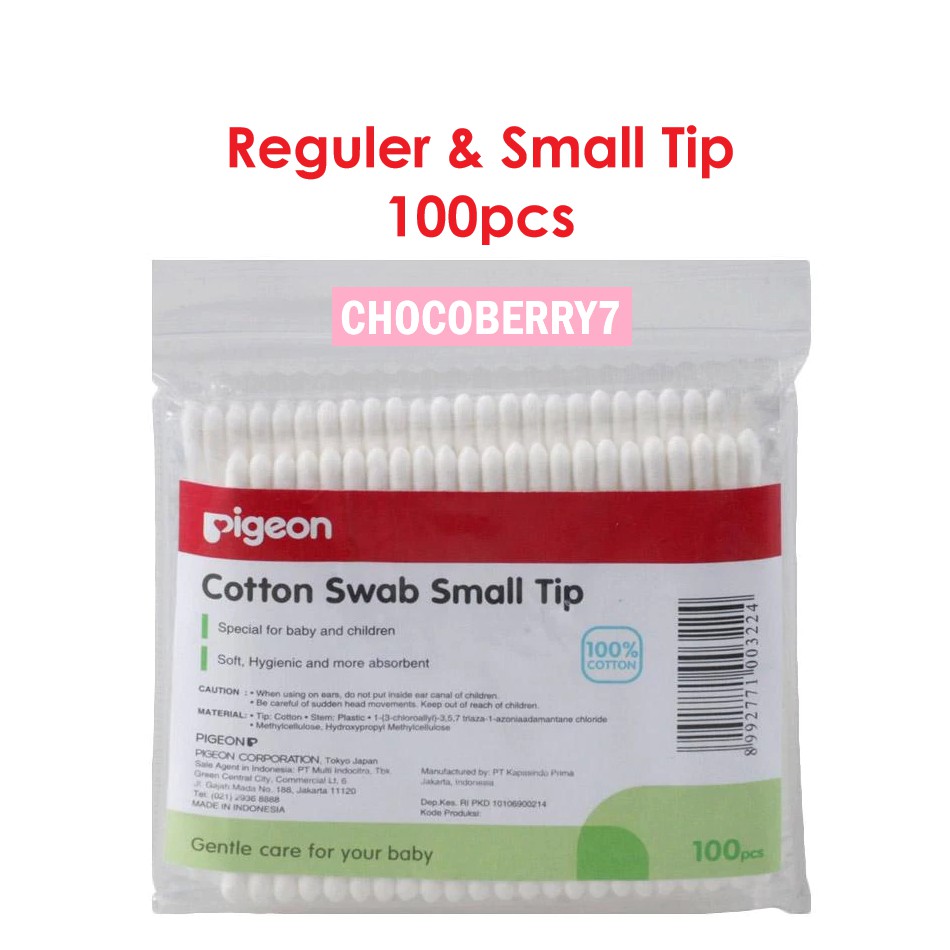 Pigeon Cotton Swab isi 100 pcs - Reguler Small Tip / Cotton Bud / CottonBud Pembersih Telinga Bayi