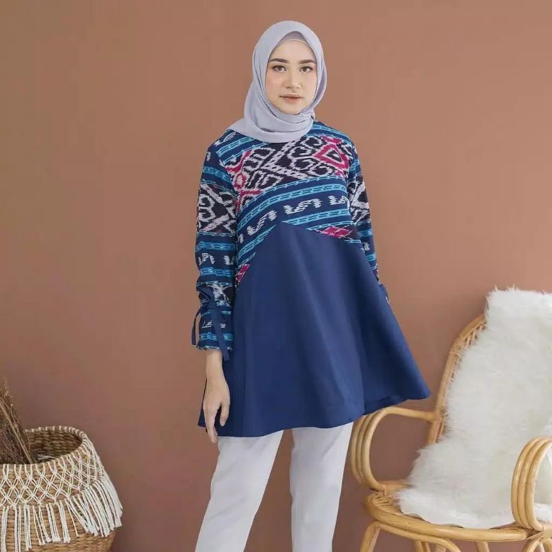 Atasan blus tenun mix katun toyobo