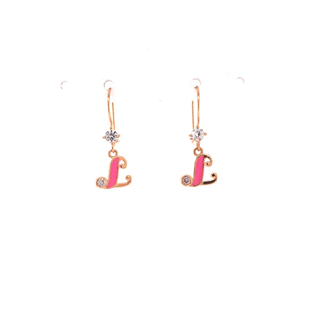 Anting Kawat Emas Alphabet / Huruf Cat 8K - SDW Gold -