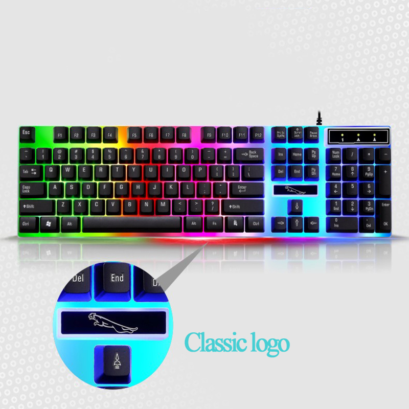 Paket Mechanical KeyboardMouse Gaming Set LED RGB Waterproof Keyboard For PC Laptop