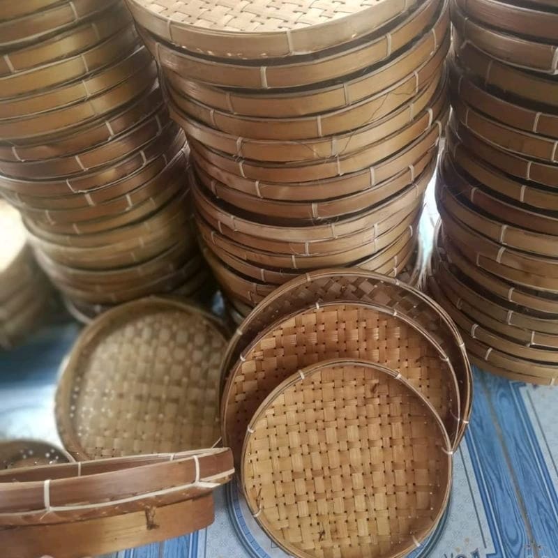 PIRING BAMBU TRADISIONAL TEMPAT LALAP WADAH BAMBU ANYAMAN BAMBU AESTHETIC