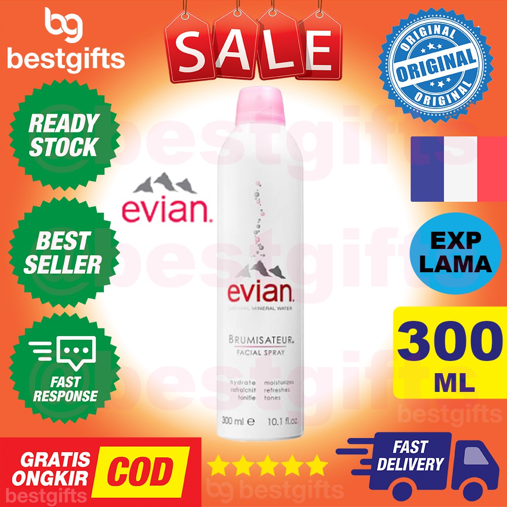 EVIAN FACIAL SPRAY NATURAL SPRING MINERAL WATER BRUMISATEUR KELEMBABAN KULIT WAJAH 300ML 300 ML